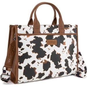 imageWrangler Laptop Bag for Women 156 Inch Vintage Work Tote Bag for Business Briefcase Handbag with Adjustable Shoulder StrapCowbrown