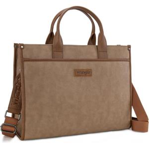 imageWrangler Laptop Bag for Women 156 Inch Vintage Work Tote Bag for Business Briefcase Handbag with Adjustable Shoulder StrapKhaki