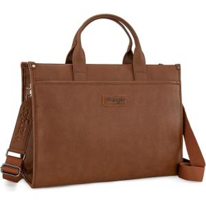 imageWrangler Laptop Bag for Women 156 Inch Vintage Work Tote Bag for Business Briefcase Handbag with Adjustable Shoulder StrapVintage Brown