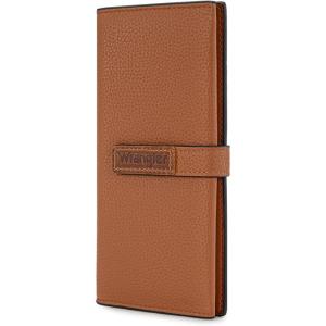 imageX Wrangler Clutch Wallet for Women Bifold Wallets Card Cases ampamp Money Organizers Slim Wallets with Clear ID WindowBrown