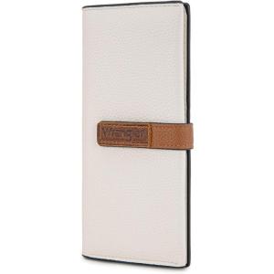 imageX Wrangler Clutch Wallet for Women Bifold Wallets Card Cases ampamp Money Organizers Slim Wallets with Clear ID WindowOff White