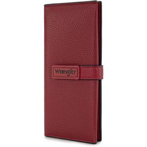 imageX Wrangler Clutch Wallet for Women Bifold Wallets Card Cases ampamp Money Organizers Slim Wallets with Clear ID WindowRed