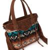 imageMontana West Western Tote Bag for Women Tooled Shoulder Purse with Wallet 2Pcs SetBrown