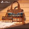 imageMontana West Western Tote Bag for Women Tooled Shoulder Purse with Wallet 2Pcs SetBrown