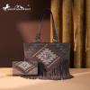 imageMontana West Western Tote Bag for Women Tooled Shoulder Purse with Wallet 2Pcs SetXlarge Black