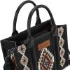 imageMontana West Wrangler Tote Bag for Women Western Shoulder Purse Aztec Satchel HandbagsBlack