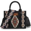 imageMontana West Wrangler Tote Bag for Women Western Shoulder Purse Aztec Satchel HandbagsBlack