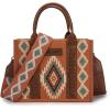 imageMontana West Wrangler Tote Bag for Women Western Shoulder Purse Aztec Satchel HandbagsBrown