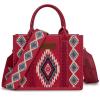 imageMontana West Wrangler Tote Bag for Women Western Shoulder Purse Aztec Satchel HandbagsBurgundy