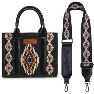imageMontana West Wrangler Tote Bag for Women Western Shoulder Purse Aztec Satchel HandbagsBlack