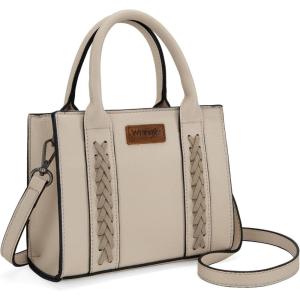 imageWrangler Mini Tote Bag for Women Cute Small Satchel Purse Tophandle Handbag with StrapMini Beige