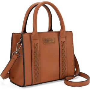 imageWrangler Mini Tote Bag for Women Cute Small Satchel Purse Tophandle Handbag with StrapMini Brown