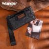 imageMontana West X Wrangler Womens Wallet Western Tooling Bifold Wallets Ladies RFID Blocking Wristlet Wallet with Zipper PocketBlack