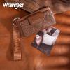 imageMontana West X Wrangler Womens Wallet Western Tooling Bifold Wallets Ladies RFID Blocking Wristlet Wallet with Zipper PocketBrown