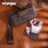 imageMontana West X Wrangler Womens Wallet Western Tooling Bifold Wallets Ladies RFID Blocking Wristlet Wallet with Zipper PocketCoffee