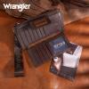 imageMontana West X Wrangler Womens Wallet Western Tooling Bifold Wallets Ladies RFID Blocking Wristlet Wallet with Zipper PocketCoffee