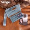 imageMontana West X Wrangler Womens Wallet Western Tooling Bifold Wallets Ladies RFID Blocking Wristlet Wallet with Zipper PocketJean