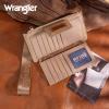 imageMontana West X Wrangler Womens Wallet Western Tooling Bifold Wallets Ladies RFID Blocking Wristlet Wallet with Zipper PocketKhaki