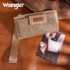 imageMontana West X Wrangler Womens Wallet Western Tooling Bifold Wallets Ladies RFID Blocking Wristlet Wallet with Zipper PocketKhaki