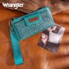 imageMontana West X Wrangler Womens Wallet Western Tooling Bifold Wallets Ladies RFID Blocking Wristlet Wallet with Zipper PocketTurquoise