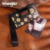 imageMontana West X Wrangler Womens Wallet Western Tooling Bifold Wallets Ladies RFID Blocking Wristlet Wallet with Zipper PocketX Black