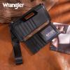 imageMontana West X Wrangler Womens Wallet Western Tooling Bifold Wallets Ladies RFID Blocking Wristlet Wallet with Zipper PocketX Black