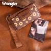 imageMontana West X Wrangler Womens Wallet Western Tooling Bifold Wallets Ladies RFID Blocking Wristlet Wallet with Zipper PocketX Brown