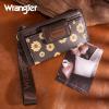 imageMontana West X Wrangler Womens Wallet Western Tooling Bifold Wallets Ladies RFID Blocking Wristlet Wallet with Zipper PocketX Coffee