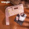 imageMontana West X Wrangler Womens Wallet Western Tooling Bifold Wallets Ladies RFID Blocking Wristlet Wallet with Zipper PocketX Pink