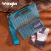 imageMontana West X Wrangler Womens Wallet Western Tooling Bifold Wallets Ladies RFID Blocking Wristlet Wallet with Zipper PocketX Turquoise