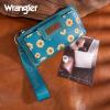 imageMontana West X Wrangler Womens Wallet Western Tooling Bifold Wallets Ladies RFID Blocking Wristlet Wallet with Zipper PocketX Turquoise