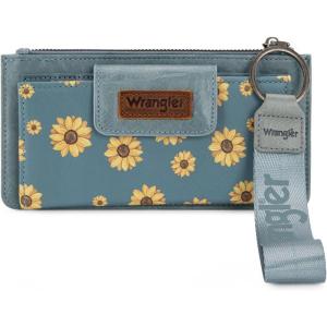 imageMontana West X Wrangler Womens Wallet Western Tooling Bifold Wallets Ladies RFID Blocking Wristlet Wallet with Zipper PocketX Jean