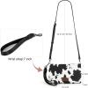 imageWrangler Wristlet Wallet RFID Blocking Bifold Clutch Purse Women Credit Card Holder Cow Print with Crossbody StrapAcow Black