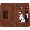 imageWrangler Wristlet Wallet RFID Blocking Bifold Clutch Purse Women Credit Card Holder Cow Print with Crossbody StrapAcow Brown