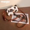 imageWrangler Wristlet Wallet RFID Blocking Bifold Clutch Purse Women Credit Card Holder Cow Print with Crossbody StrapAcow Brown