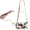 imageWrangler Wristlet Wallet RFID Blocking Bifold Clutch Purse Women Credit Card Holder Cow Print with Crossbody StrapAcow Brown