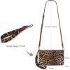 imageWrangler Wristlet Wallet RFID Blocking Bifold Clutch Purse Women Credit Card Holder Cow Print with Crossbody StrapBleopard Brown