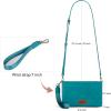 imageWrangler Wristlet Wallet RFID Blocking Bifold Clutch Purse Women Credit Card Holder Cow Print with Crossbody StrapBturquoise
