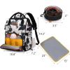imageWrangler Diaper Bag Backpacks Western Backpack Purses Multifunction Baby Bags for Mom with Waterproof Changing Pad ampamp Pacifier Case3pcs Cow Print Black
