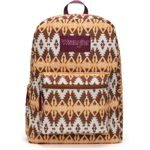 imageMontana West Wrangler Lightweight Backpack for Women Water Resistant 800D Casual Daypack for College Commute Travel ampamp GymAztec Light Brown