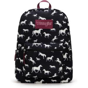 imageMontana West Wrangler Lightweight Backpack for Women Water Resistant 800D Casual Daypack for College Commute Travel ampamp GymHorse Print