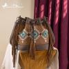 imageMontana West Aztec Bucket Bags for Women Western Fringe Crossbody Bag Ladies Vintage Drawstring Bucket BagBrown