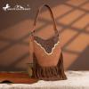 imageMontana West Fringe Shoulder Bag for Women Western Tooled Hobo Tote Bag PursesFringebrown