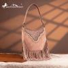 imageMontana West Fringe Shoulder Bag for Women Western Tooled Hobo Tote Bag PursesFringedark Pink