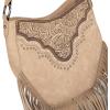 imageMontana West Fringe Shoulder Bag for Women Western Tooled Hobo Tote Bag PursesFringetan
