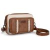 imageWrangler Crossbody Bag for Women Shoulder Purse Small Multi Pocket Crossover Bag with Adjustable StrapAbrownbeige