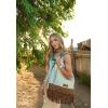 imageWrangler Shoulder Bag Aztec Purse Embroidered FringeBeige