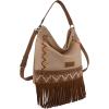 imageWrangler Shoulder Bag Aztec Purse Embroidered FringeTan