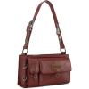 imageWrangler Y2K Purse Small Shoulder Bag for Women with Western Detachable Charms ampamp Multiple PocketsBurgundy