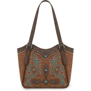 imageMontana West Western Tote Bag for Women Embroidered Shoulder BagBrown